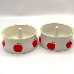 Vintage Set of Two Ceramic Apple Bakers